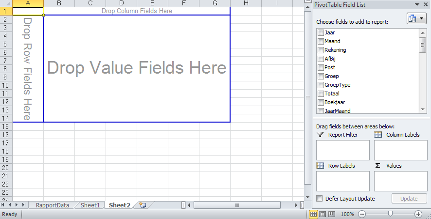 Bank transacties weergeven in Excel met een pivot tabel