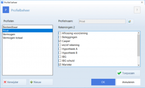 Een rekeningprofiel instellen